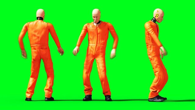 dummy animation. Test drive. Phisical motion blur. Realistic 4k animation. Green screen