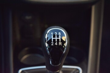 stylish gearbox of a modern car