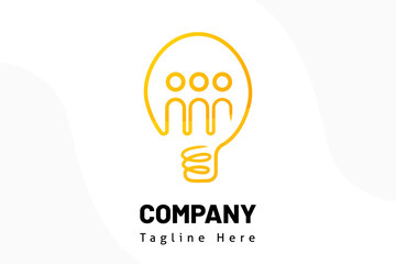 bulb lamp Logo Template Team abstract