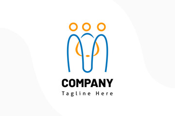 line people team Logo Template Team abstract