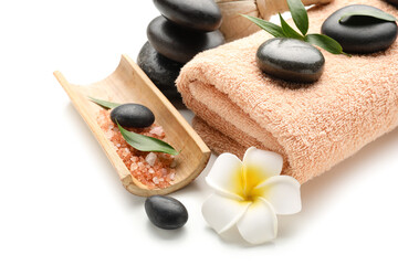 Beautiful spa composition on white background