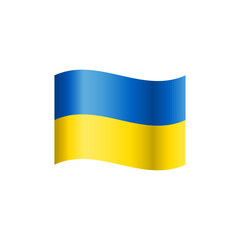 Waving flag of Ukraine on white background.