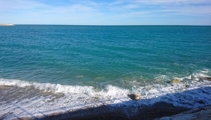 beautiful view of the coast of the sea