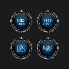 set of quality badges and labels