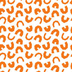 Seamless pattern of abstract doodle objects. Paper cut modern contemporary style. Vector