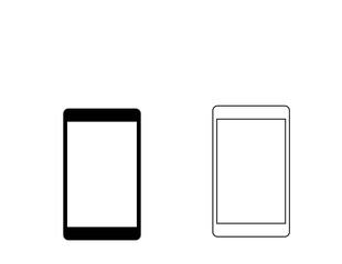 Mobile Phone Line Icon Smartphone with white screen