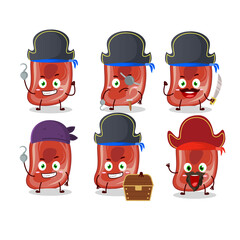 Cartoon character of ham with various pirates emoticons