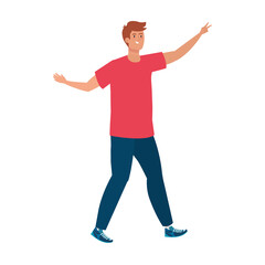 happy man, healthy lifestyle, celebrating holiday vector illustration design