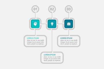 Vector infographic template with 3 steps or options. Timeline, data presentation, business concept design for web, brochure, diagram.