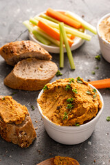 Homemeade Chickpea Hummus. Healthy Vegan Food