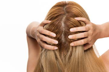 Naklejka premium 頭皮ケア