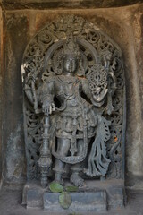 Sculptures and friezes on the walls of The Chennakeshava Temple or Vijayanarayana Temple of Belur, is a 12th-century Hindu temple in the Hassan district of Karnataka state, India. 
