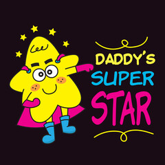 Cute star cartoon for children t shirt