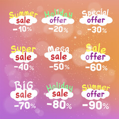 summer sale discount label set