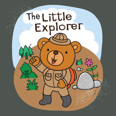 Cute little bear hand drawn for t shirt