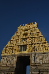 Obraz premium Main entrance of Chennakeshava temple built in the 12th century by Hoysala king Vishnuvardhana in Belur, Karnataka State of India