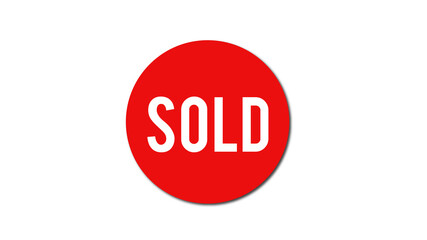 sold   sticker. sold sign. sold banner