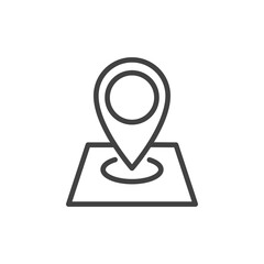 GPS tracking outline icon. Vector illustration.