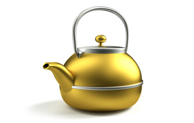 Stylish insulated plastic electric white kettle. 3d illustration, 3d rendering.