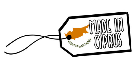 Made in Cyprus Label on white Background.