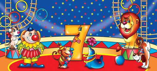 Greeting card birthday - 7 years