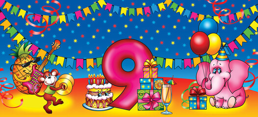 Greeting card birthday - 9 years