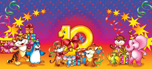 Greeting card birthday - 10 years