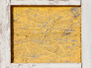 Pressed wooden panel background. OSB wood board.