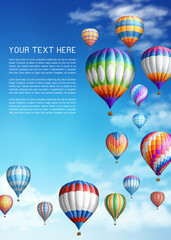 Hot Air Balloons in Cloudy Sky