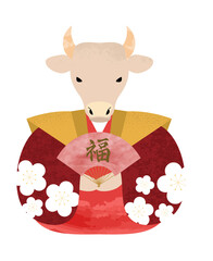 2021年 丑年の年賀状素材