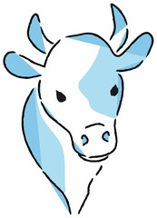 手描き風　牛のイラスト