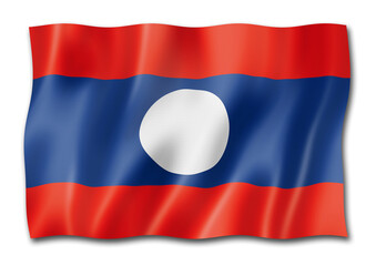 Laos flag isolated on white
