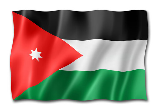 Jordanian flag isolated on white