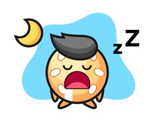 Sesame ball cartoon sleeping at night