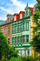 Obraz premium Bernau bei Berlin, historische Altstadtfassaden
