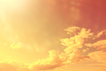 orange sky sunset clouds background, abstract warm background summer sky air