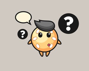 Sesame ball cartoon with the question mark