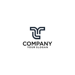 Obraz premium LT bold letter joint logo design vector technology template