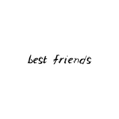 Best friends. Black text, calligraphy, lettering, doodle by hand isolated on white background. decor, card banner design scandinavian style. Vector