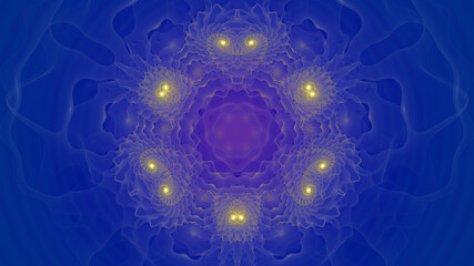 abstract gold blue fractal pattern