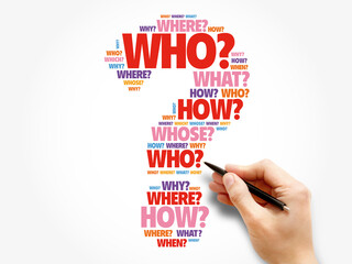 Question mark word cloud, business concept background