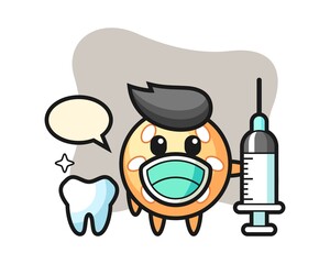 Sesame ball cartoon as a dentist