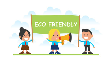 Eco friendly vector illustration concept. 