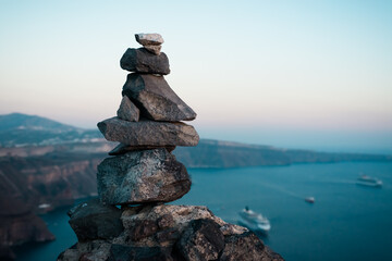 View over the island of Santorini, Greece, from Skaros rock