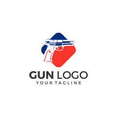 Gun Logo Template. Military and Weapon Logo Design vector illustration