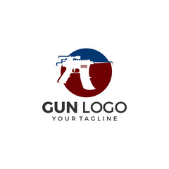 Gun Logo Template. Military and Weapon Logo Design vector illustration