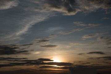 Fototapeta premium Cloudy and sunset in rainy season