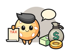 Sesame ball cartoon as a accountant