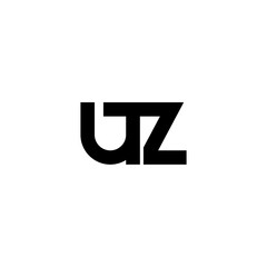 initial letter U and Z, UZ, ZU logo, monogram line art style design template