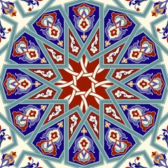 Seamless turkish colorful pattern. Vintage multicolor pattern in Eastern style. Vintage pattern can be used for ceramic tile, wallpaper, linoleum, textile, web page background. Vector - 361724337